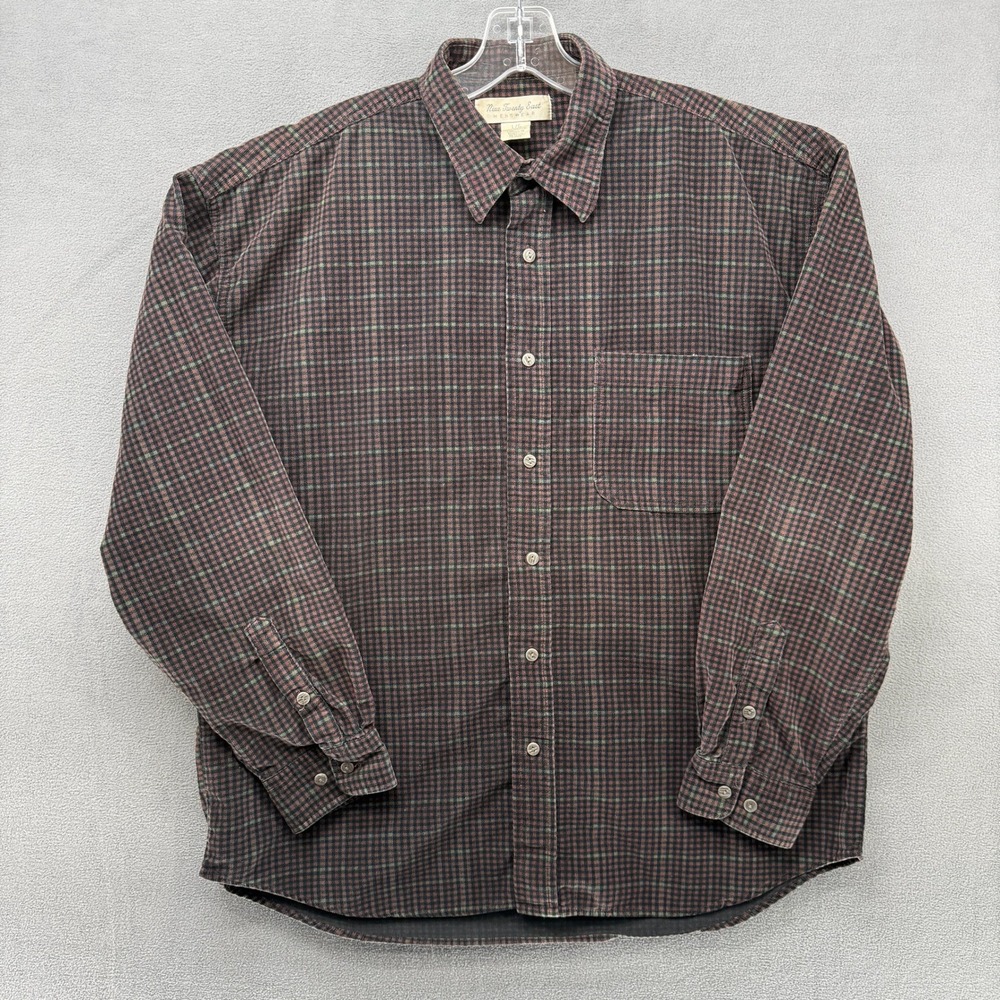 Nine Twenty East Menswear Plaid Button Down Shirt Mens Large Cotton Long Sleeve